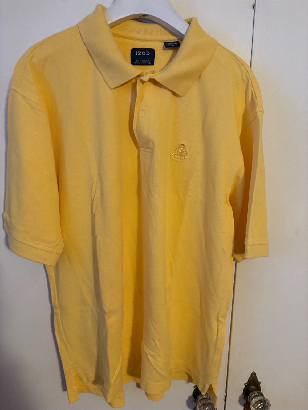 Izod Pale Yellow Polo Shirt with Embroidered Logo